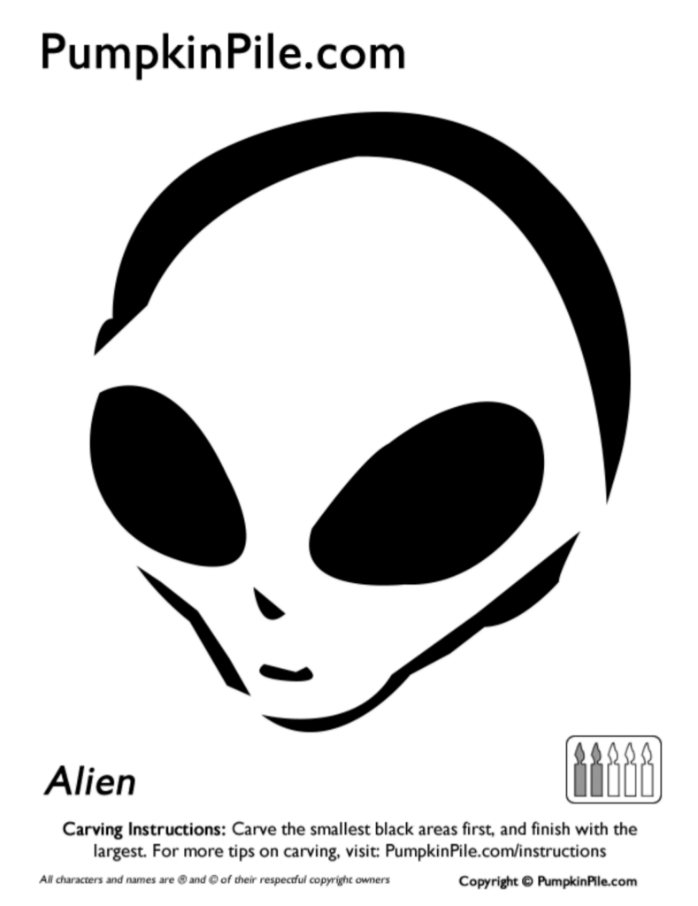 Printable Alien Pumpkin Stencil Free Printable Templates