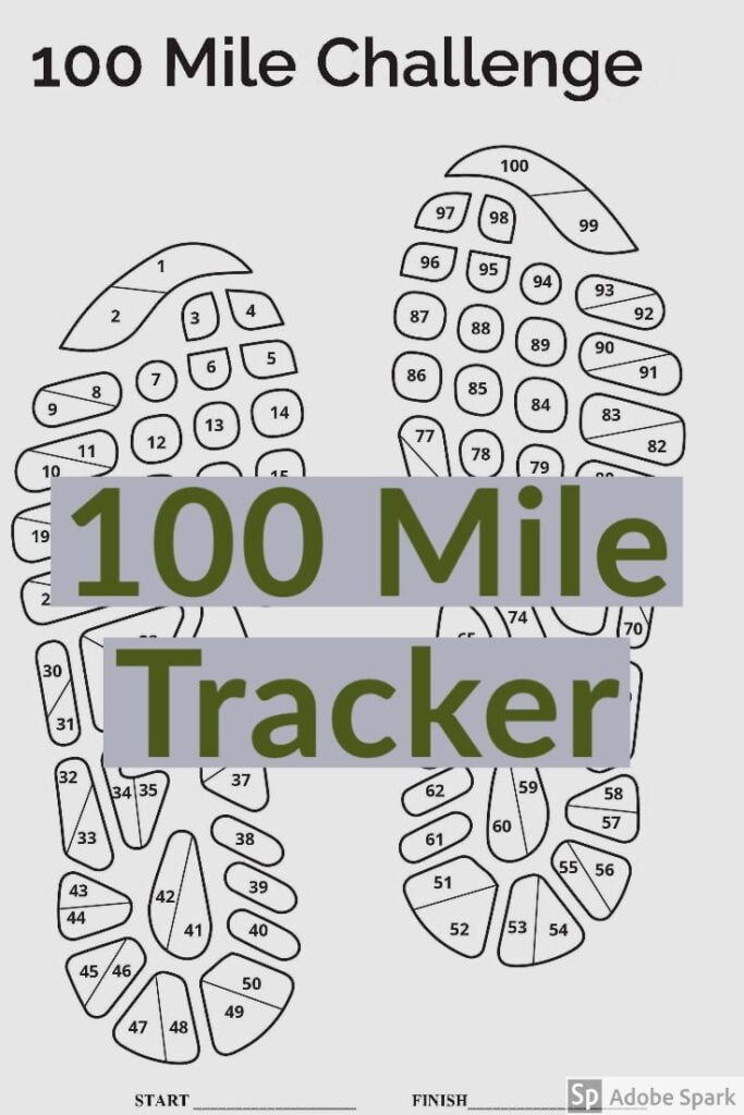 100 Mile Tracker 100 Mile Challenge Walking Tracker Running Etsy Running Tracker Walking Challenge Miles Tracker