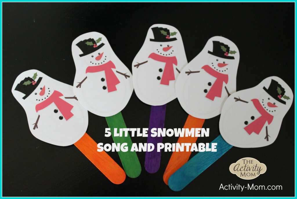 5 Little Snowmen Puppets And Rhyme free Printable The Activity Mom