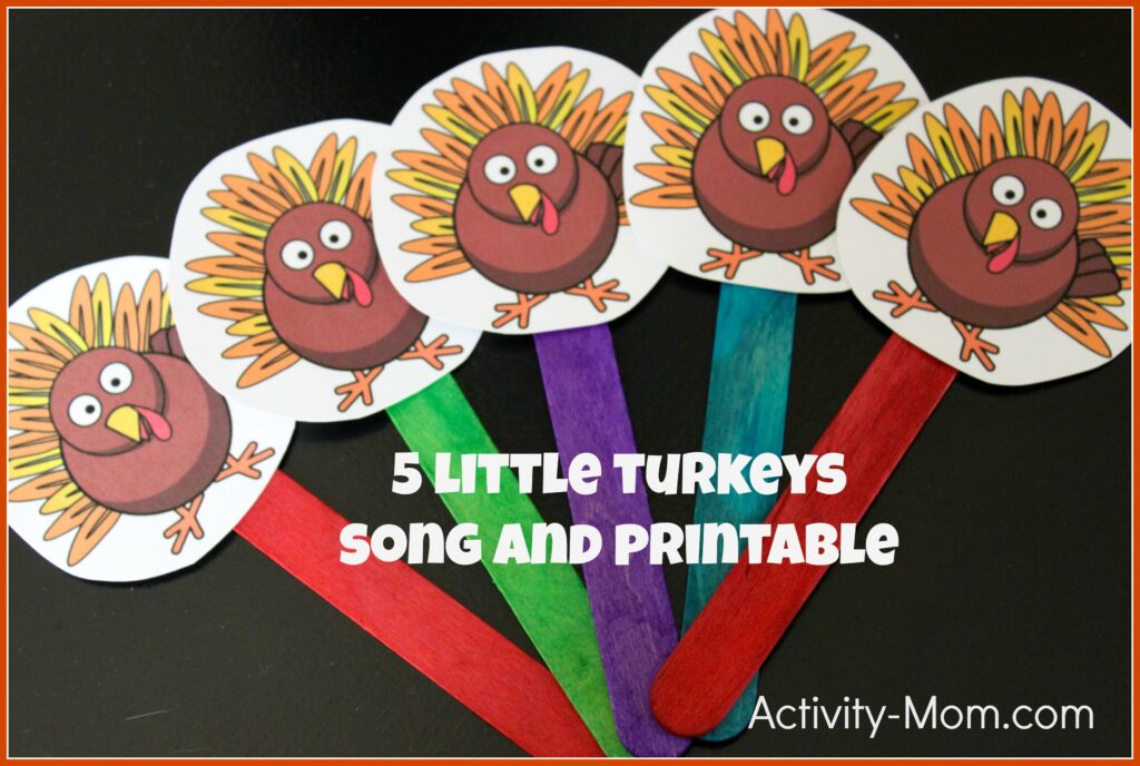 5 Little Turkeys Song And Puppets The Activity Mom