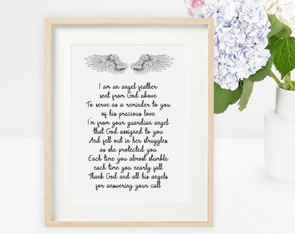 Angel Feather Poem Printable