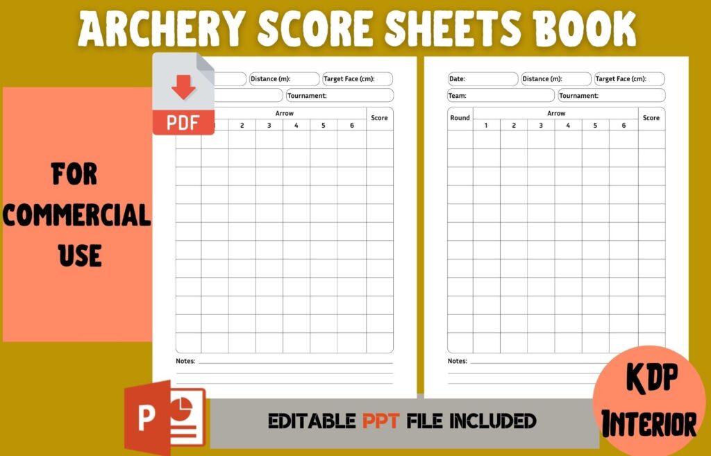Archery Score Sheets Book Grafik Von Cool Worker Creative Fabrica
