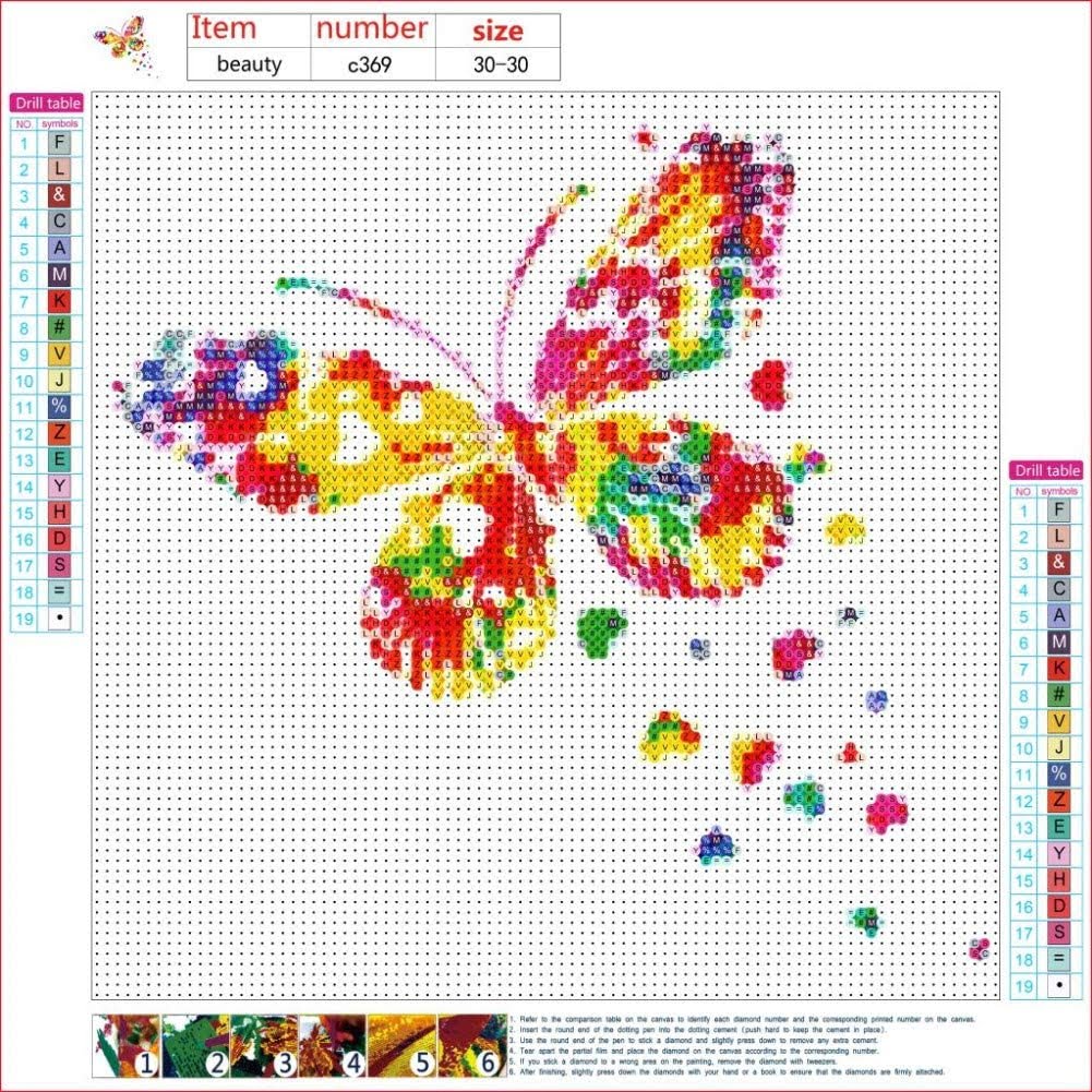 Awesocrafts 5D Diamond Painting Full Drill Kit Butterfly Mosaic Cross Stitch For Adults Kids Butterfly Amazon de Home Kitchen