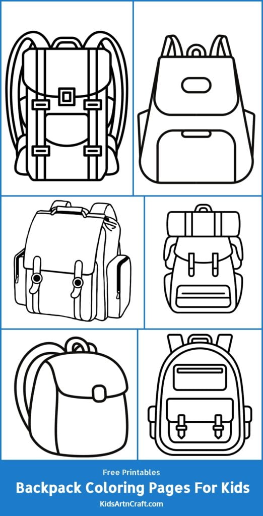 Backpack School Bag Coloring Pages For Kids Free Printables Kids Art Craft