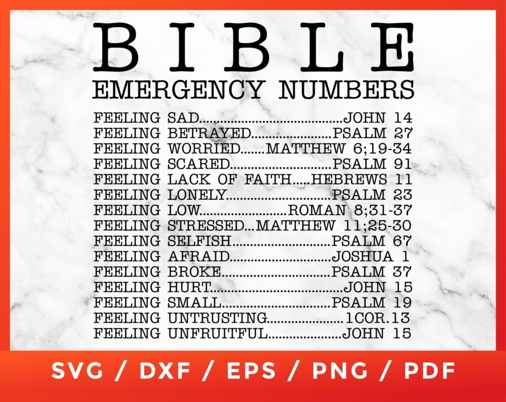 Printable Bible Emergency Numbers