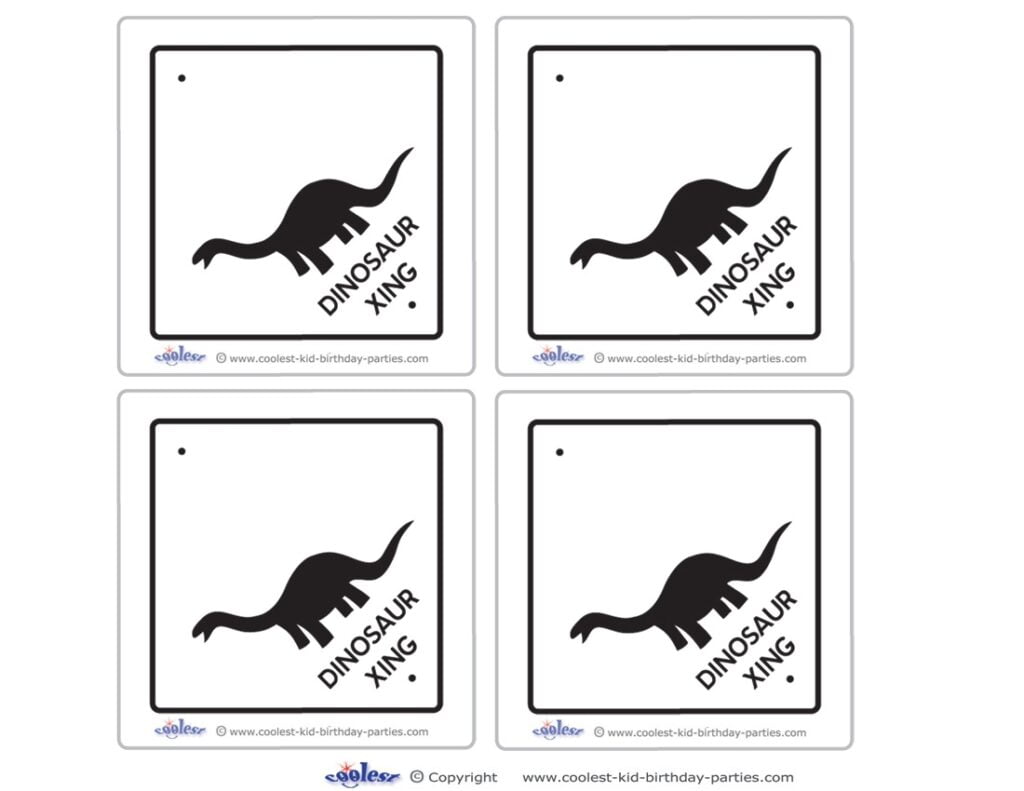 Blank Printable Dinosaur Crossing Thank You Cards Coolest Free Printables