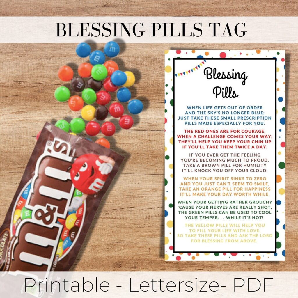 Blessing Pills Tag Christian Tag Encouragement Tag M M Tag Etsy de