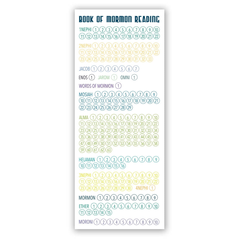 Book Of Mormon Reading Chart Bookmark Large Printable In LDS Latter Day Products On LDSBookstore