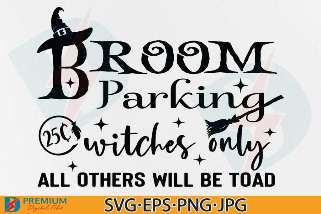 Broom Parking Sign SVG Halloween SVG Grafik Von Premium Digital Files Creative Fabrica