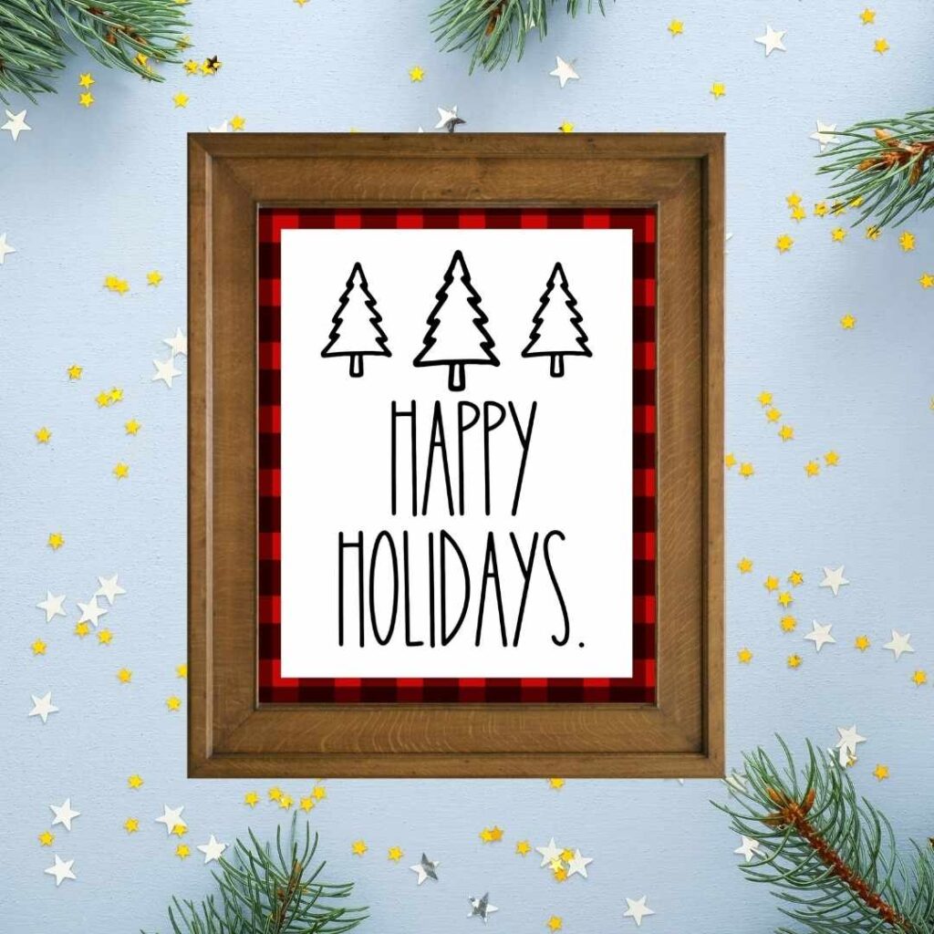 Happy Holidays Sign Printable