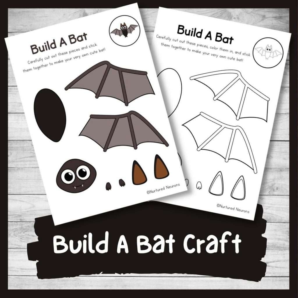 Build A Bat Craft A Simple Halloween Activity Nurtured Neurons