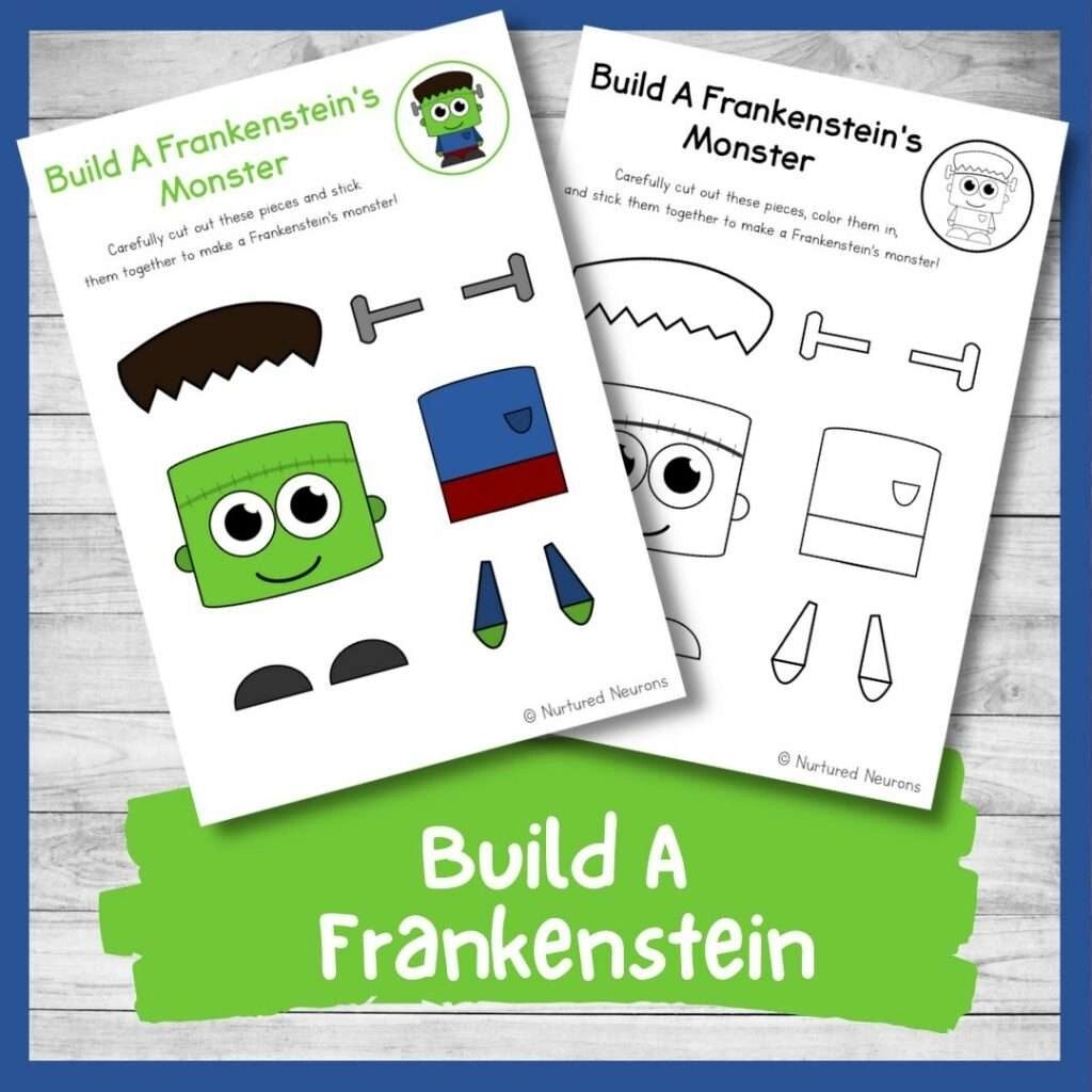 Build A Frankenstein Craft Monstrous Halloween Printable Nurtured Neurons