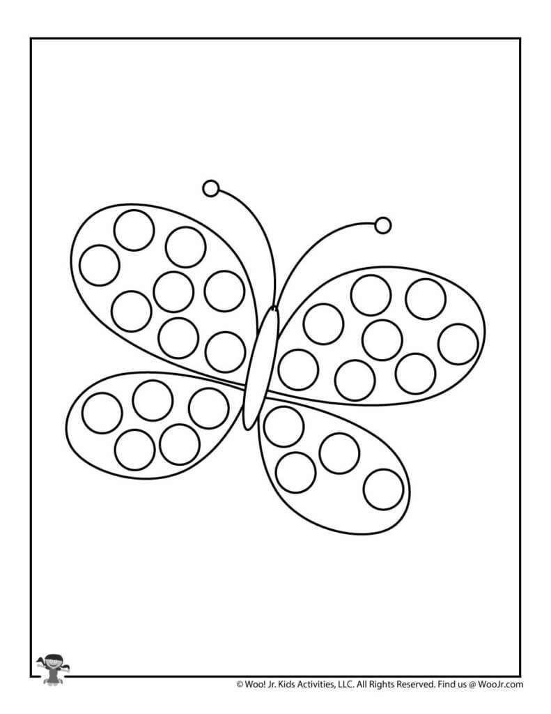 Butterfly Spring Do A Dot Printables Woo Jr Kids Activities Children s Publishing