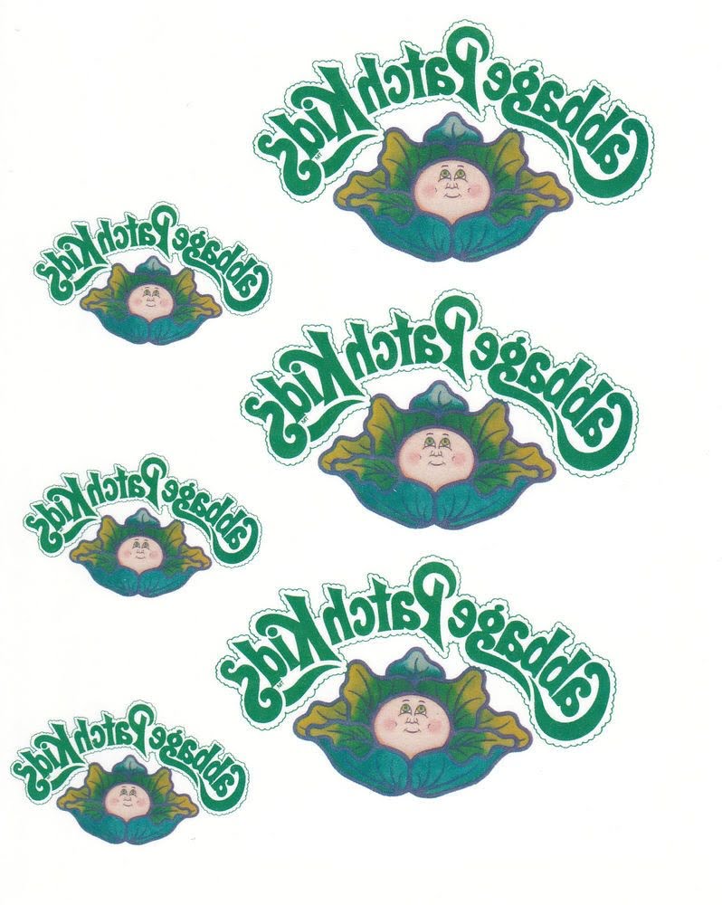 Cabbage Patch Kids Logo Iron on Transfer Sheet 6 Transfers Dark Light Fabric Cabbage Patch Kids Birth Certificate Template Patch Kids