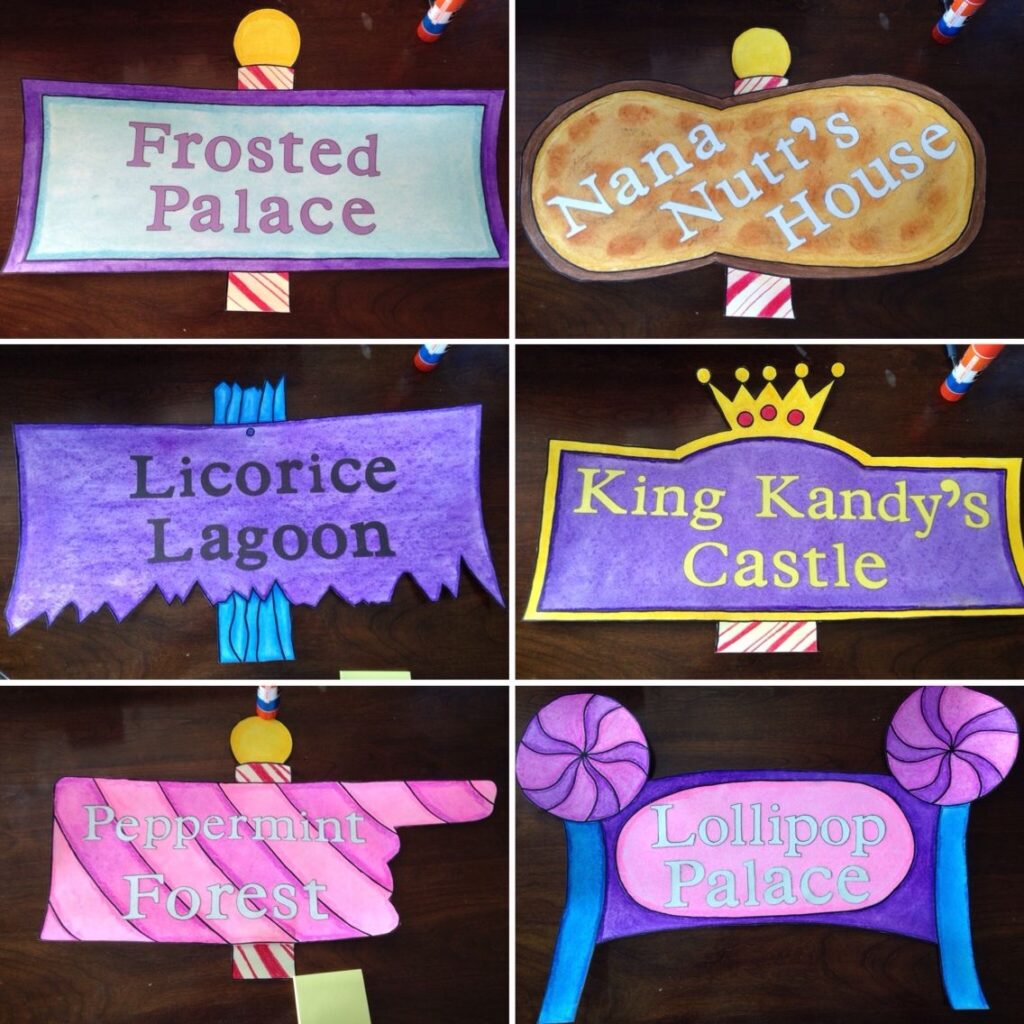 Candy Land Signs Candyland Free Printables Peppermint