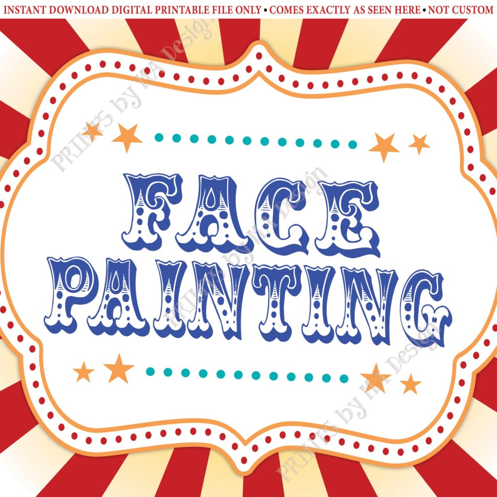 Face Painting Sign Printable