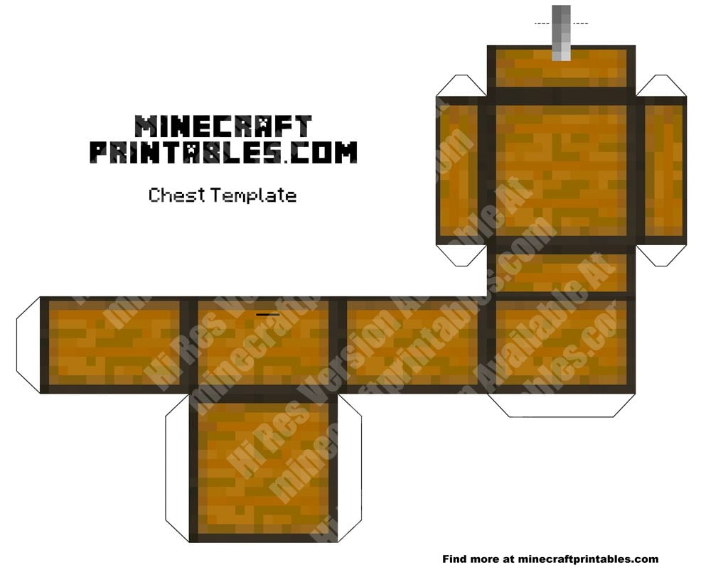 Large Printable Minecraft Chest