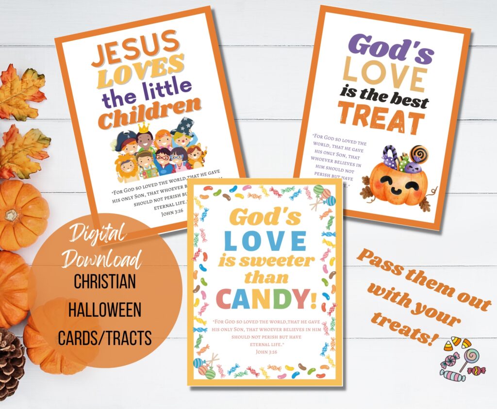 Christian Halloween Cards Tracts To Pass Out Treats Bible Etsy Finland