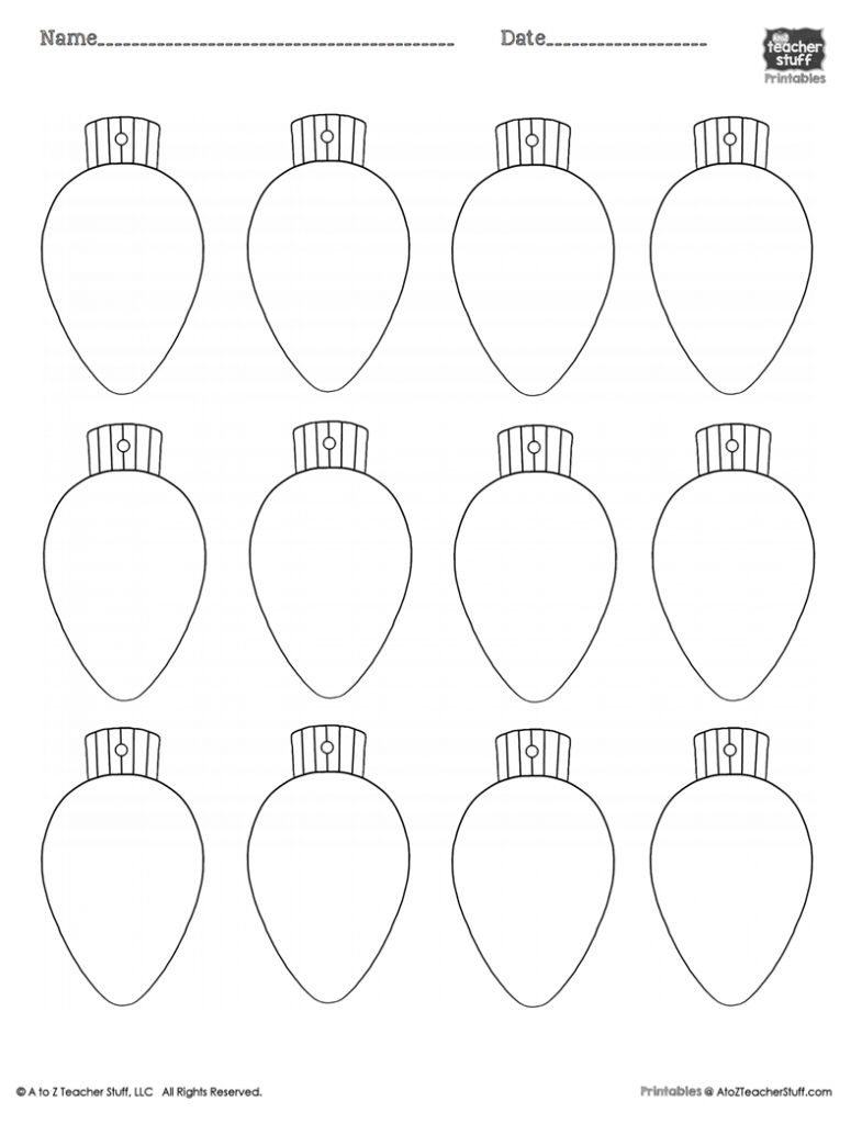 Christmas Lights PrintableColoring Page Worksheet Or Pattern A To Z Teacher Stuff Printable Pages And Worksheets