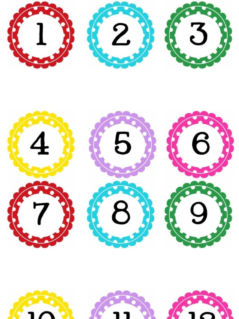 Circle Polka Dot Numbers 1 100 Polka Dot Numbers Polka Dot Letters School Signs