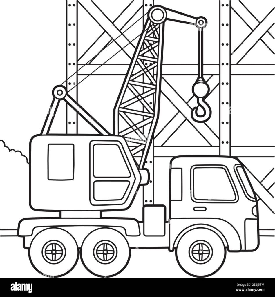Crane Coloring Page Stock Vector Image Art Alamy