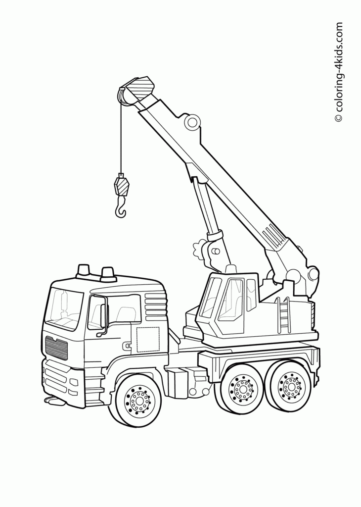 Crane Truck Coloring Pages Coloring Home