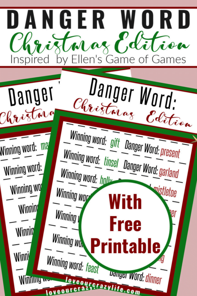 Danger Word Christmas Edition Free Printable Game Fun Christmas Party Games Christmas Party Games For Groups Christmas Party Ideas For Teens