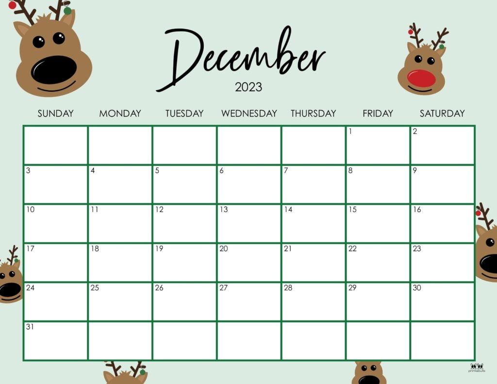 December 2023 Calendars 50 FREE Printables Printabulls
