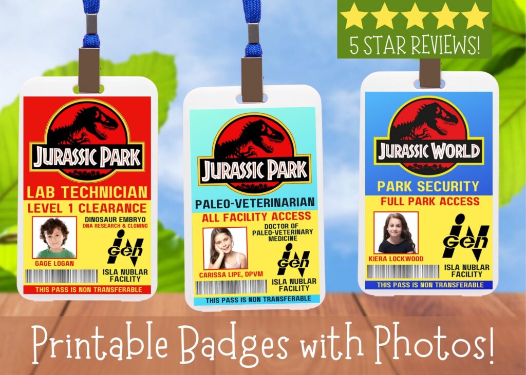 Jurassic Park Badge Printable