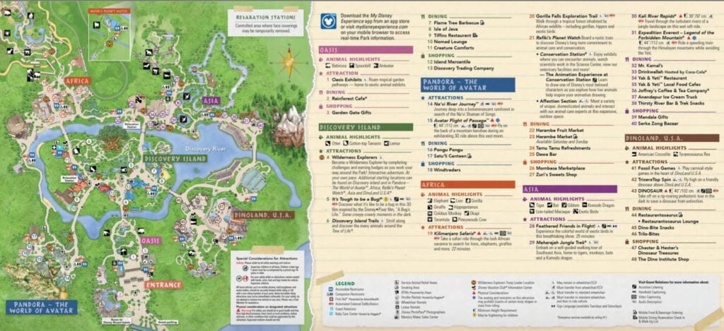 Disney s Animal Kingdom Park Map Theme Park Professor