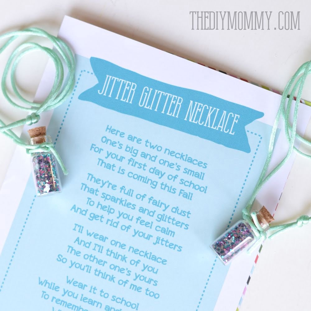 DIY Jitter Glitter Necklace Back To School Gift Free Printable Jitter Glitter School Gifts Back To School Gifts