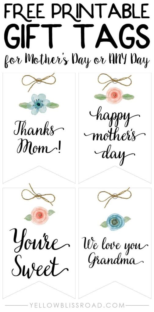 DIY Paper Treat Boxes And Free Printable Tags Free Printable Gift Tags Free Printable Tags Diy Mothers Day Gifts
