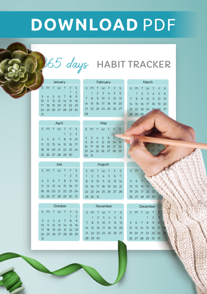 Download Printable 365 Days Habit Tracker Template PDF