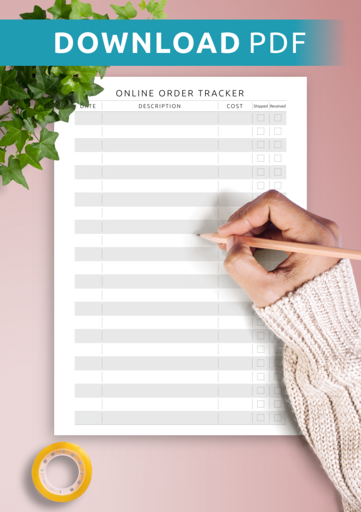 Download Printable Online Order Tracker Template PDF
