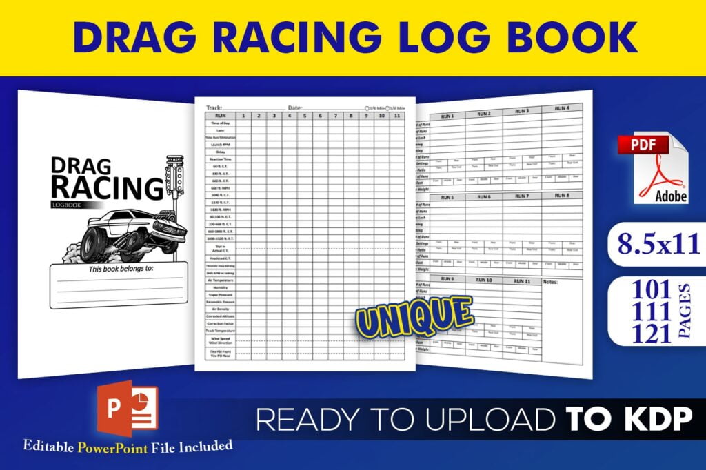 Drag Racing Log Book KDP Interior Grafik Von Beast Designer Creative Fabrica