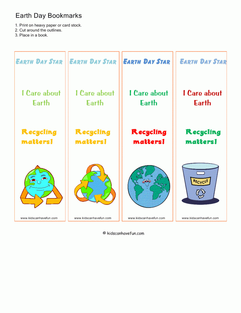 Earth Day Bookmarks Archives KidsCanHaveFun Blog Play Explore And Learn