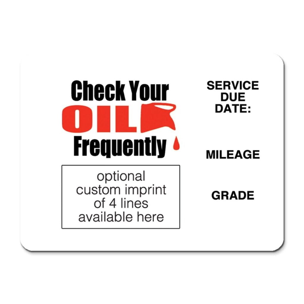 Econo Oil Change Reminder Stickers