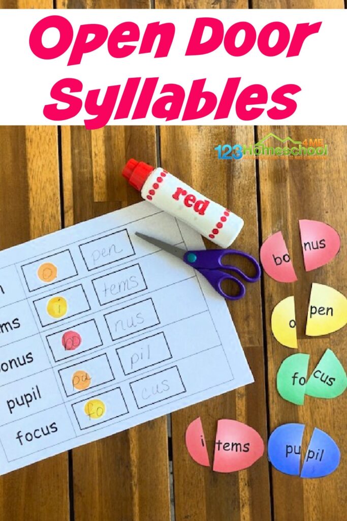 Egg Open Door Syllable Words Activity For Kindergarten First Grade