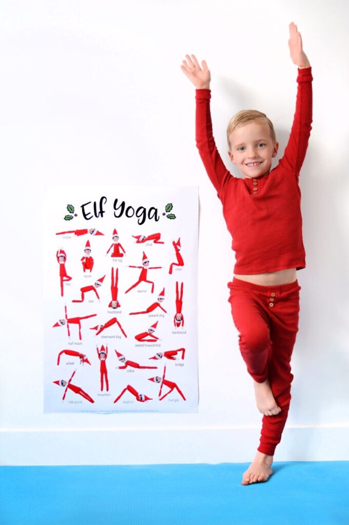 Elf On The Shelf Yoga Poster Free Download Amy Robison Blog Yoga For Kids Elf Antics Elf On The Shelf