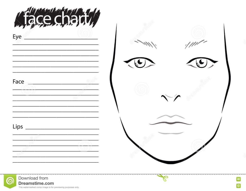 Face Chart Makeup Artist Blank Stock Illustration Illustration Of Contour Girl 75546527