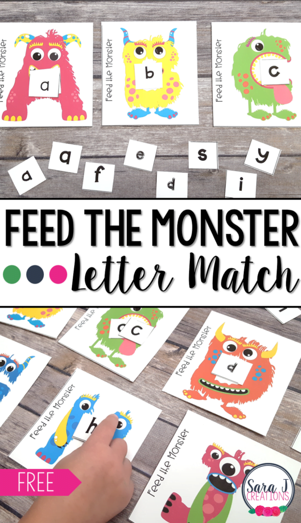 Feed The Monster Alphabet Match Sara J Creations