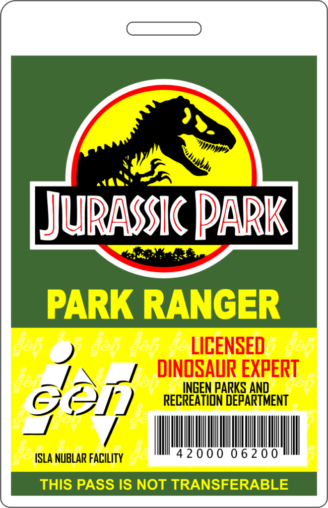 Printable Jurassic Park Badge
