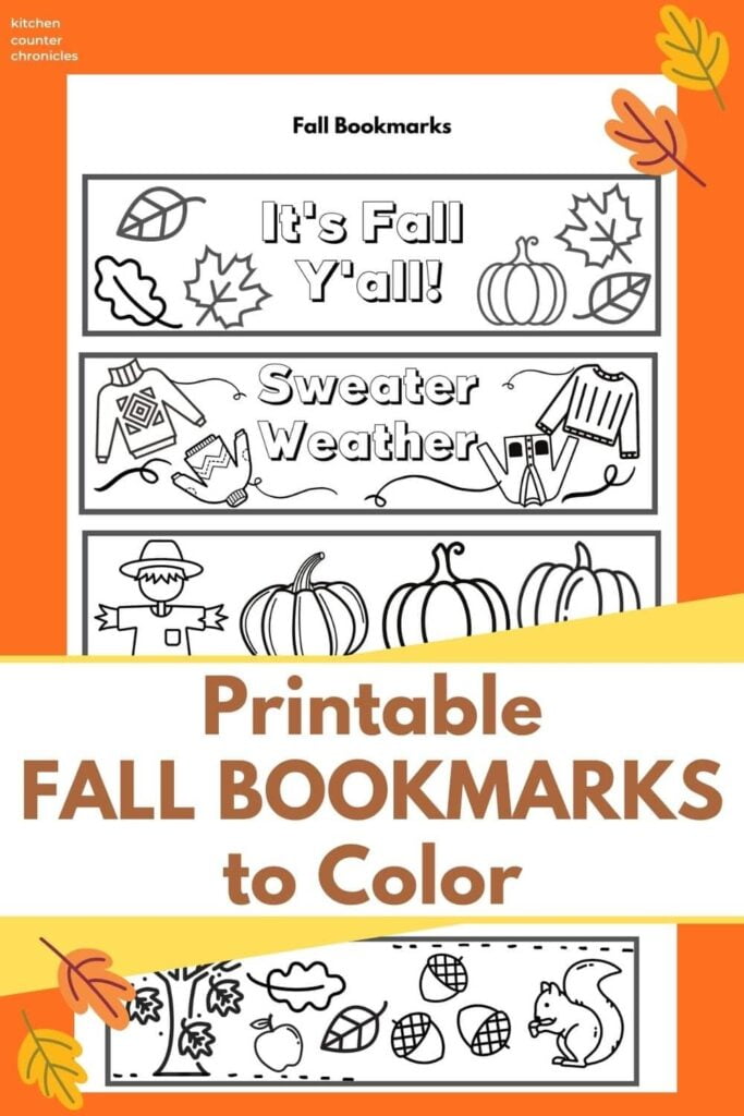 Fall Bookmarks Printable Free