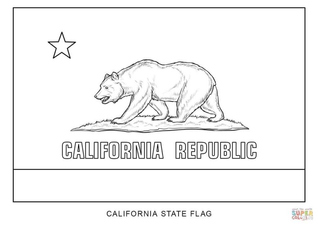 Flag Of California Coloring Page Free Printable Coloring Pages