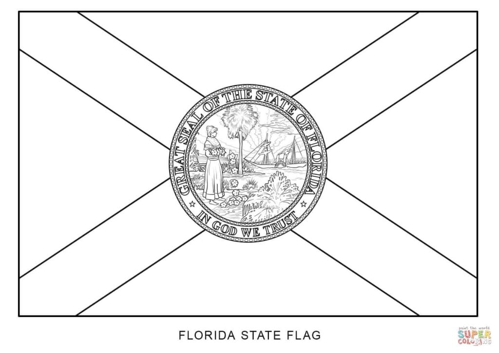 Flag Of Florida Coloring Page Free Printable Coloring Pages