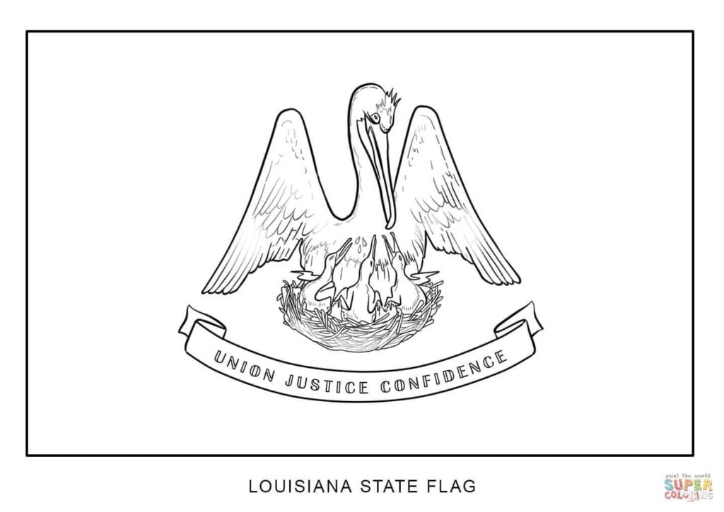 Flag Of Louisiana Coloring Page Free Printable Coloring Pages