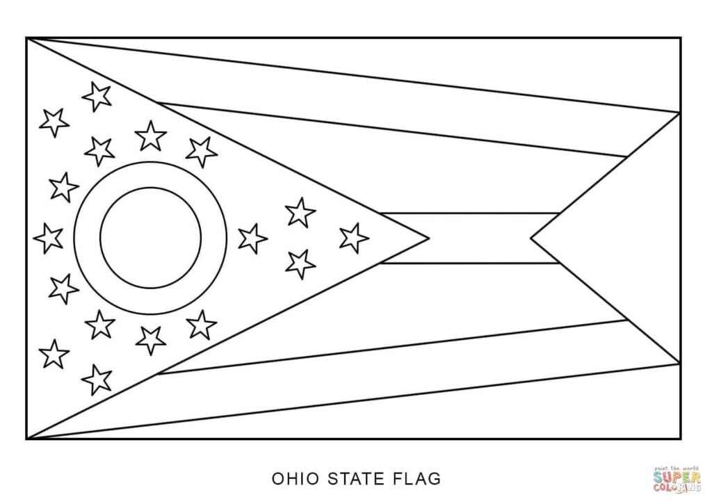 Flag Of Ohio Coloring Page Free Printable Coloring Pages