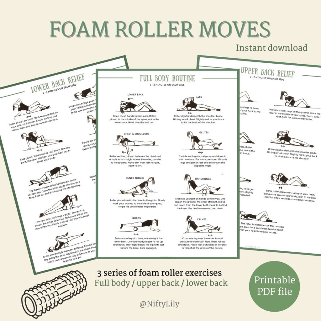 Foam Rolling Exercises Foam Roller Gym Stretches Etsy de