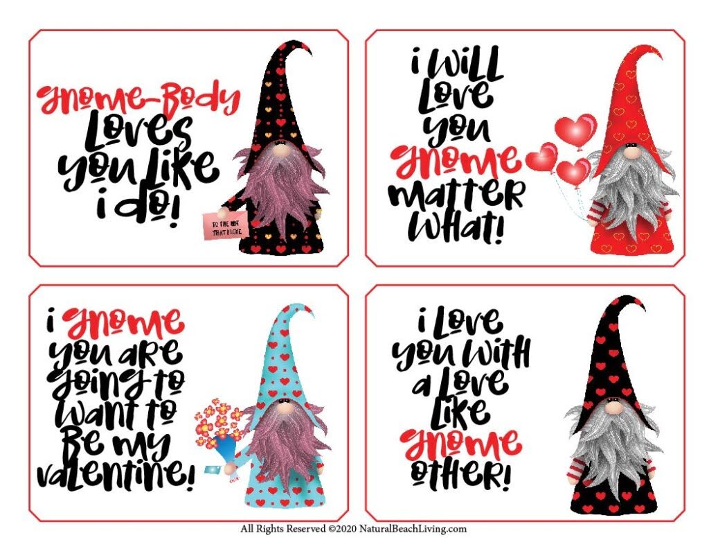 Free Gnome Valentine Cards Kids And Adults Love Natural Beach Living