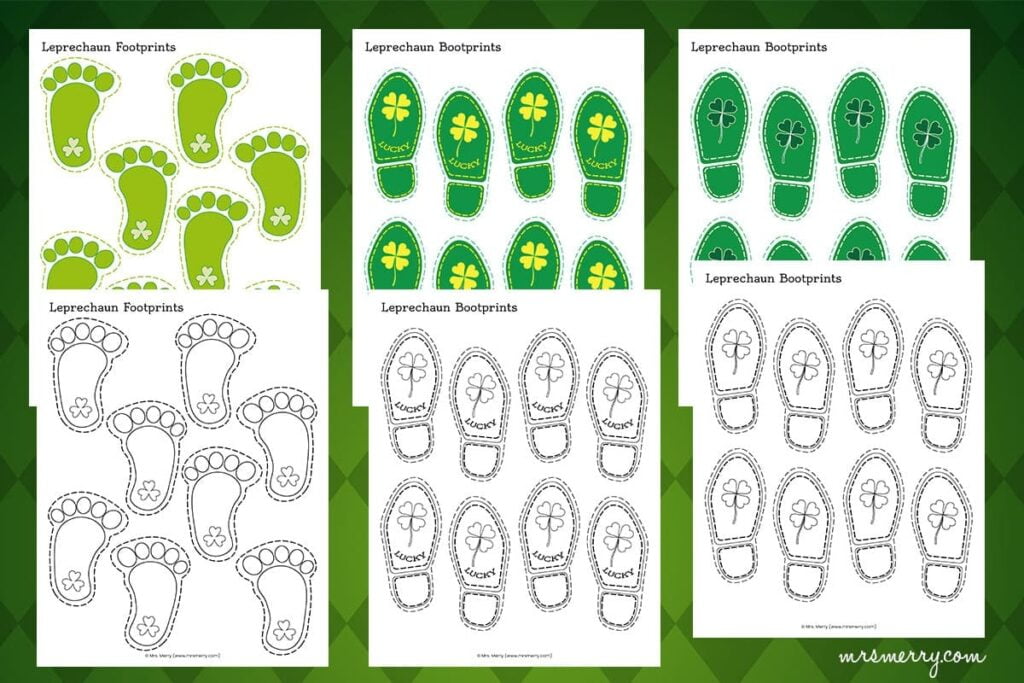 Free Leprechaun Footprints Printable For St Patrick s Day Mrs Merry